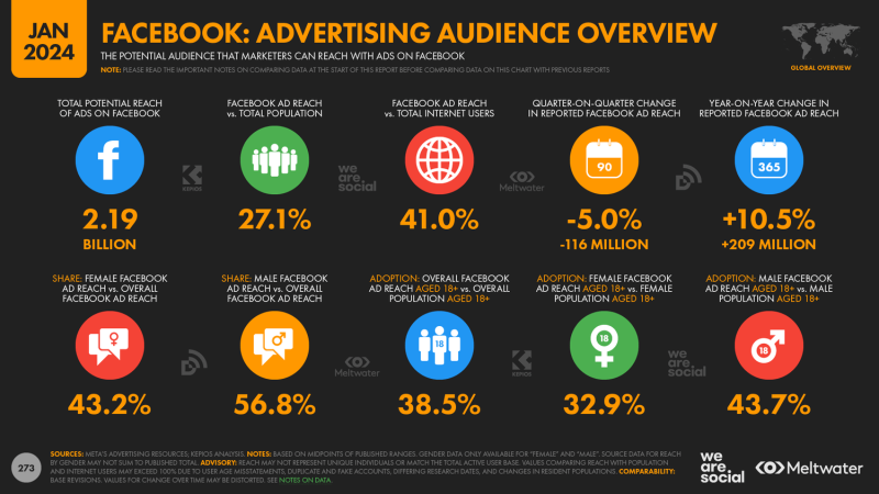 Facebook Advertising Audience insights Overview 2024 report