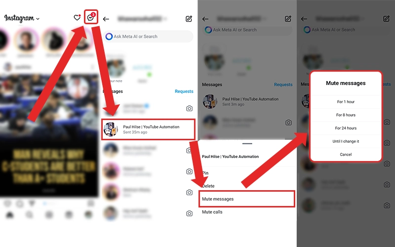 How to Mute Messages on Instagram dm and group chats