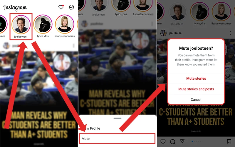 how to mute story on instagram