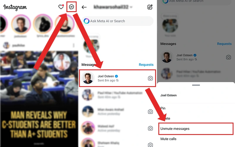 How to Unmute Group Chat on Instagram